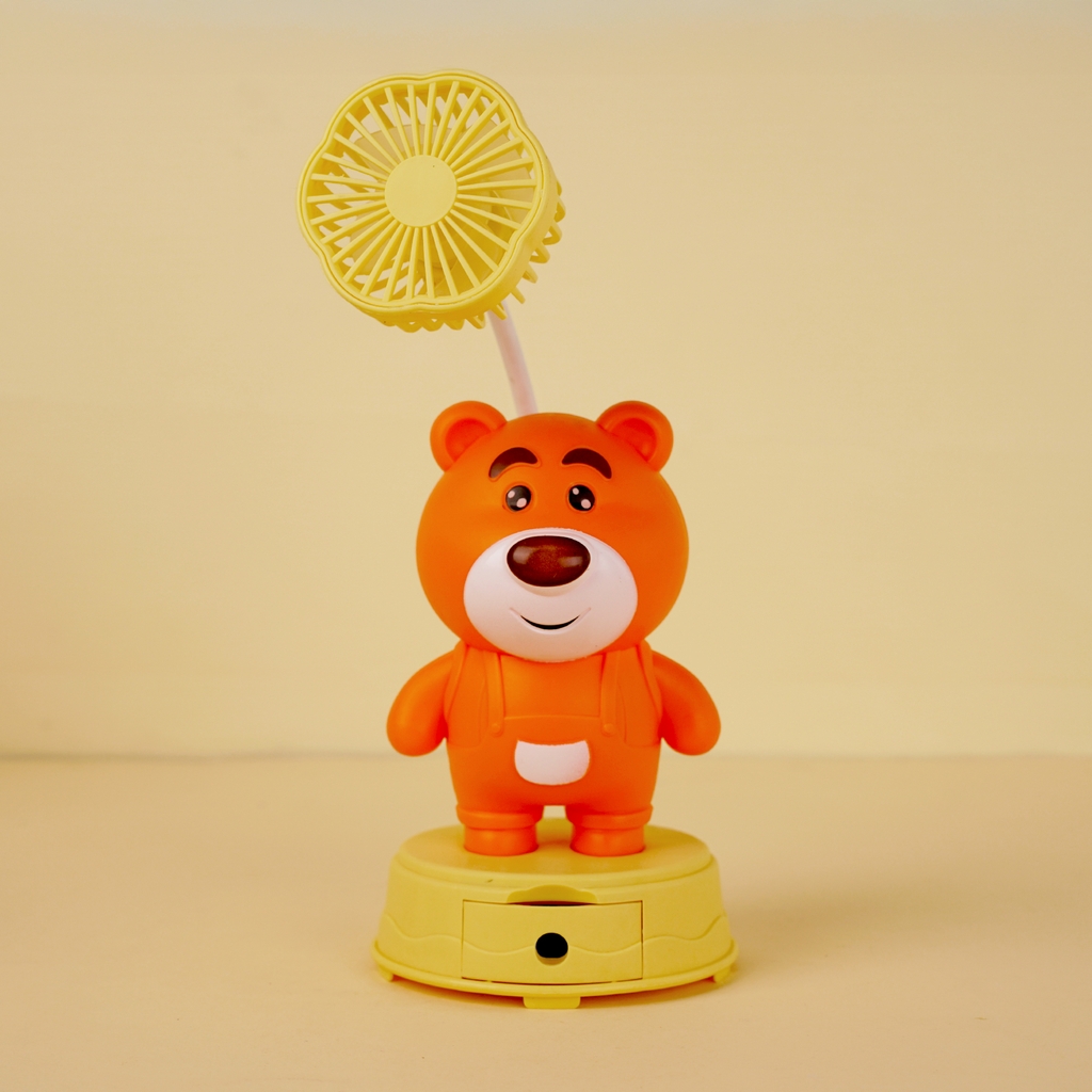 BJJ178-1  HỘP QUẠT PIN GẤU DÂU + SẠC USB ĐỦ MẪU