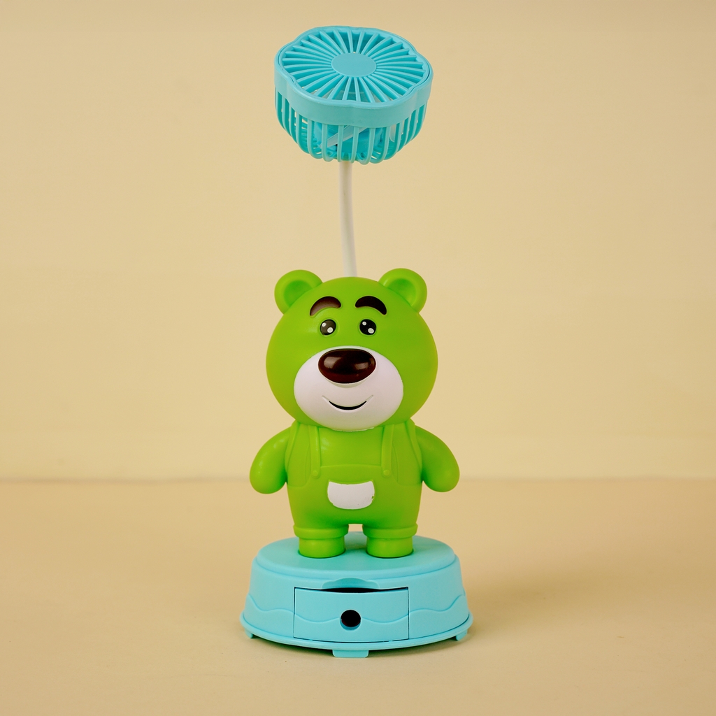 BJJ178-1  HỘP QUẠT PIN GẤU DÂU + SẠC USB ĐỦ MẪU