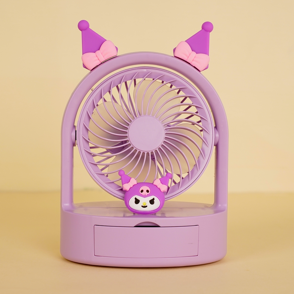 BJJ558E-H  HỘP QUẠT PIN SANRIO + SẠC USB ĐỦ MẪU