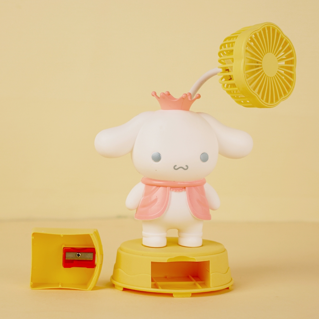 BJJ298-1  HỘP QUẠT PIN CHÓ SANRIO + SẠC USB ĐỦ MẪU