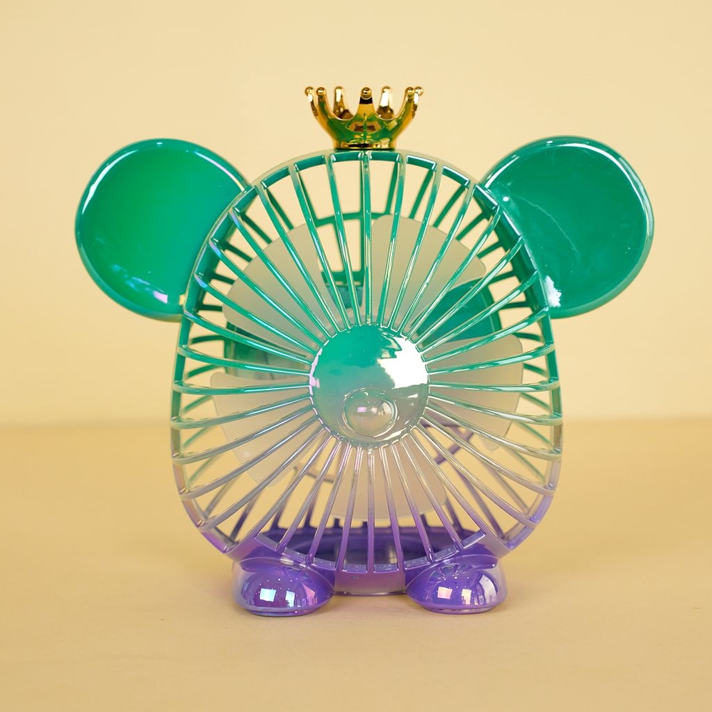 677-7F  HỘP QUẠT PIN ĐẦU GẤU BEARBRICK + SẠC USB