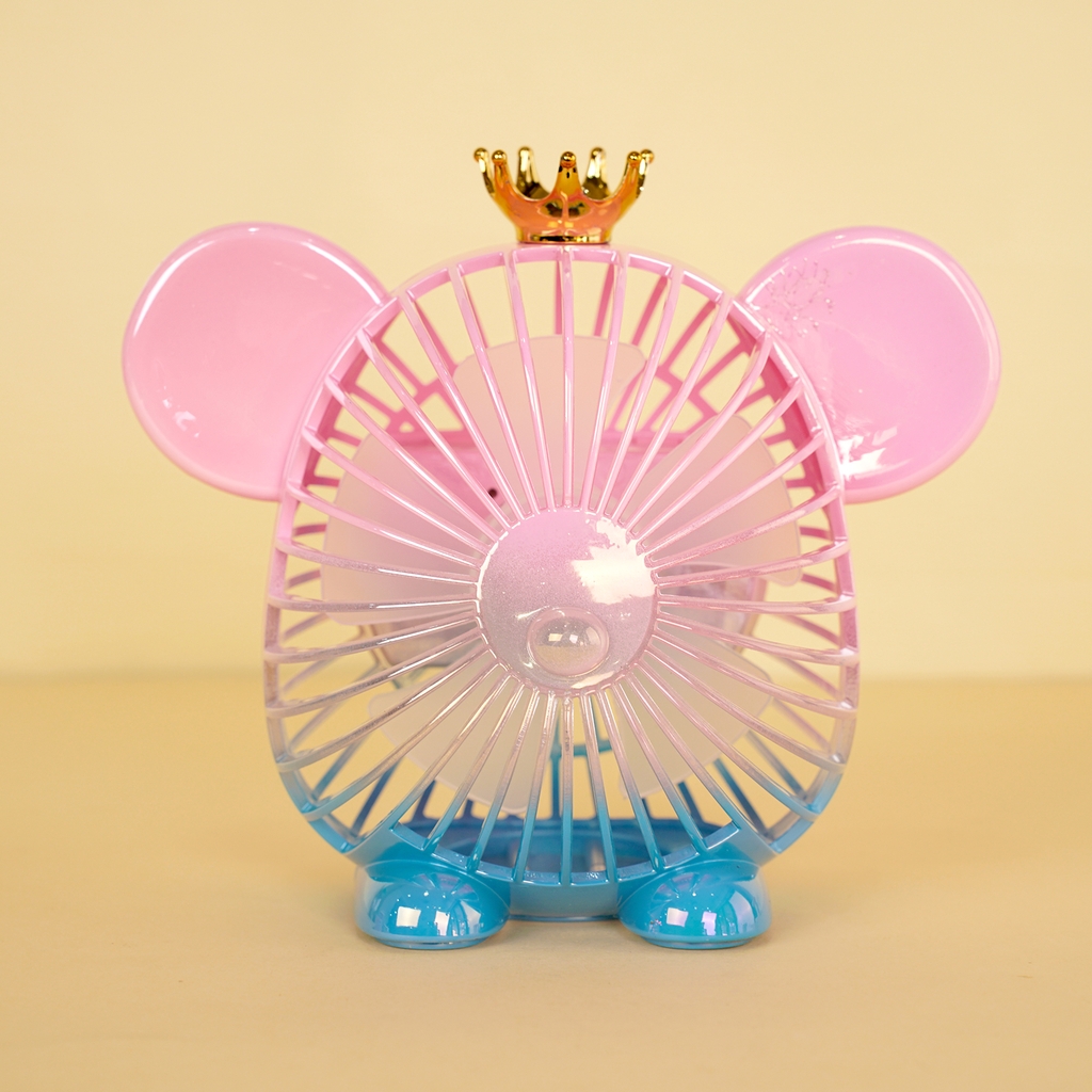 677-7F  HỘP QUẠT PIN ĐẦU GẤU BEARBRICK + SẠC USB