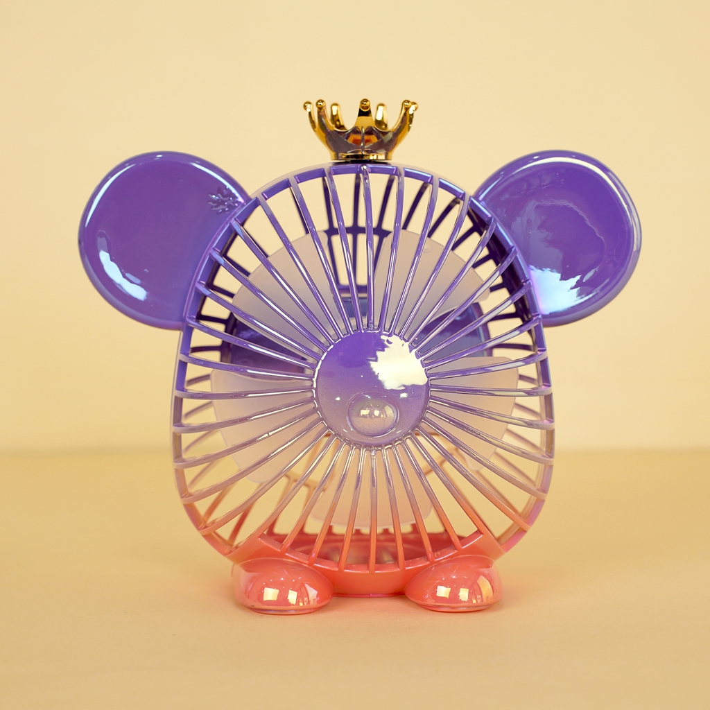 677-7F  HỘP QUẠT PIN ĐẦU GẤU BEARBRICK + SẠC USB