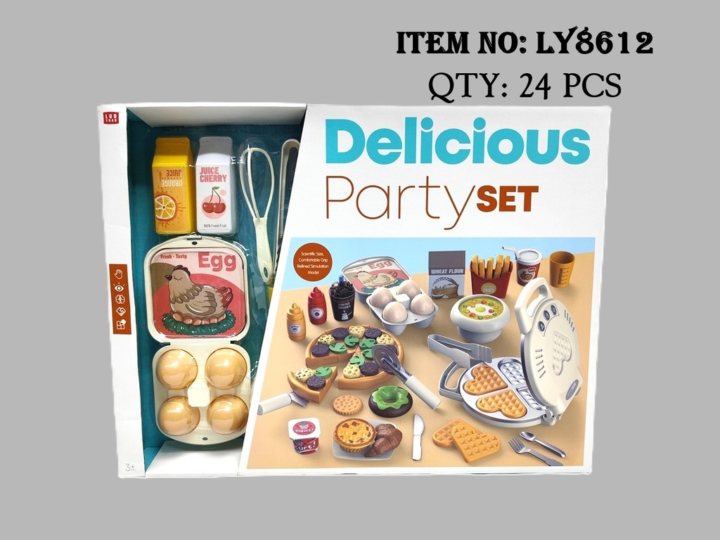 LY8612  HỘP MÁY LÀM BÁNH KẸP PIN, PIZZA + TRỨNG GÀ + CÂY ĐÁNH TRỨNG