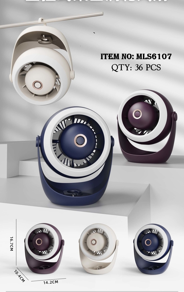 MLS6107  HỘP QUẠT PIN TREO + SẠC USB