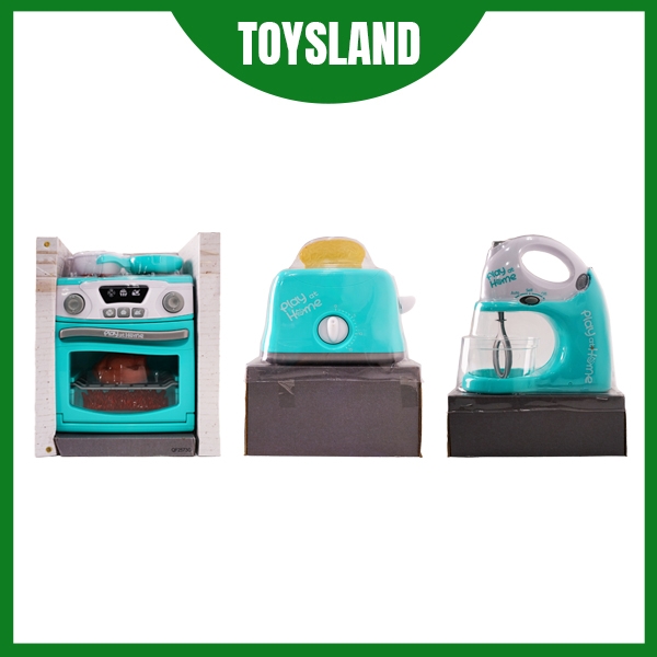 HỘP BẾP PIN 3 MÓN (BẾP GAS ĐÔI, MÁY TRỘN, MÁY NƯỚNG BÁNH MÌ) QF2572G, QF2574G Play at Home (XANH)