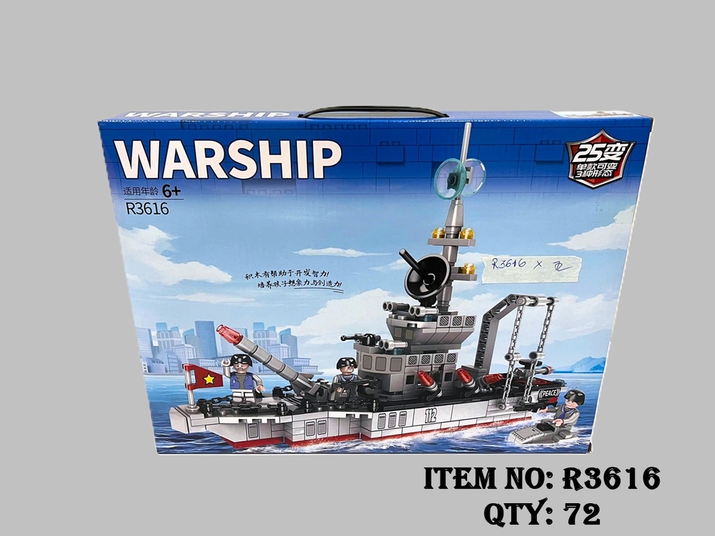 R3616  HỘP LOGO RÁP TÀU QUÂN SỰ 432 MIẾNG