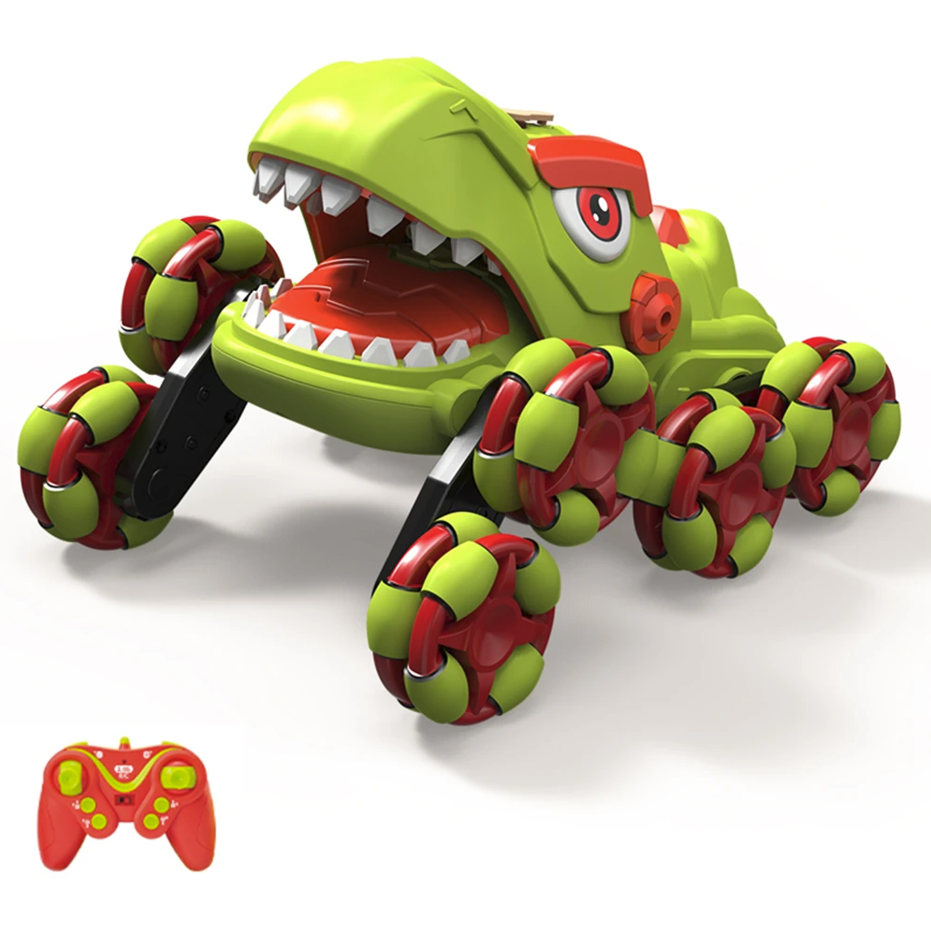 NO0192  HỘP XE ĐỊA HÌNH KHỦNG LONG 8 BÁNH ĐIỀU KHIỂN 7 ĐỘNG TÁC, PHUN KHÓI, CÓ SẠC