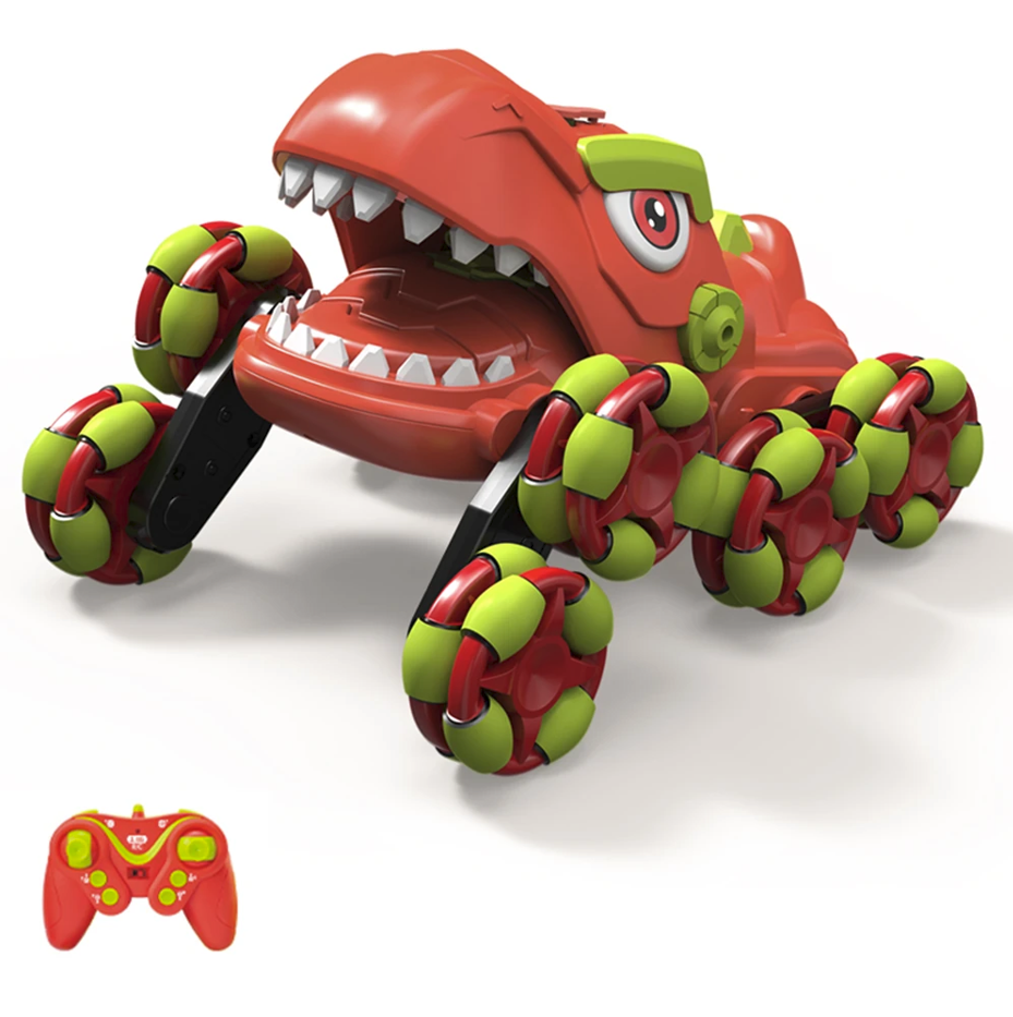 NO0192  HỘP XE ĐỊA HÌNH KHỦNG LONG 8 BÁNH ĐIỀU KHIỂN 7 ĐỘNG TÁC, PHUN KHÓI, CÓ SẠC