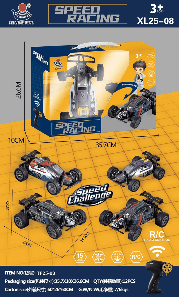 TP25-08  HỘP XE ĐUA ĐIỀU KHIỂN 7 ĐỘNG TÁC, CẦN GẠT XOAY, CÓ SẠC (TIẾNG VIỆT)