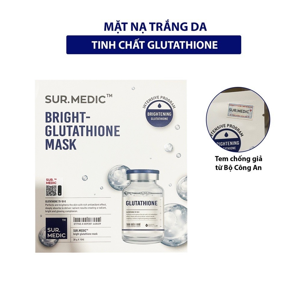 Mặt Nạ Dưỡng TrắngDa , Sáng Da Sur.Medic Bright Glutathione Mask