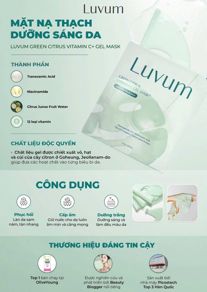 Mặt Nạ Thạch Luvum Collagen Phyto Gel Mask Dưỡng Trắng Da, Phục Hồi & Làm Mờ Nếp Nhăn