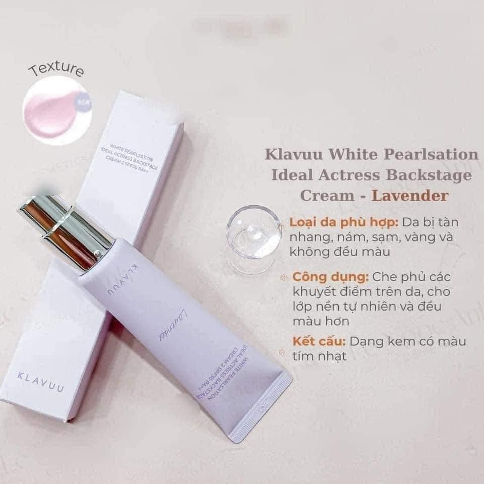 Kem Lót Klavuu White Pearlsation Ideal Actress Backstage Cream SPF30 PA++