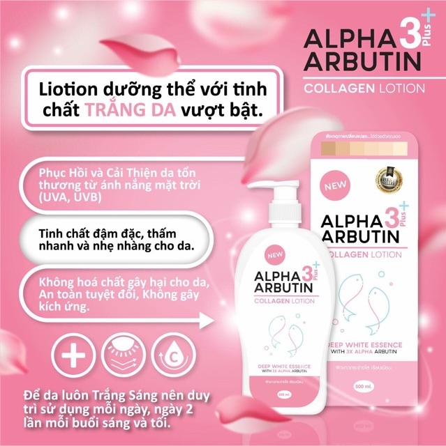 Sữa Dưỡng Thể Trắng Da Precious Skin Alpha Arbutin Collagen Lotion 3+Plus
