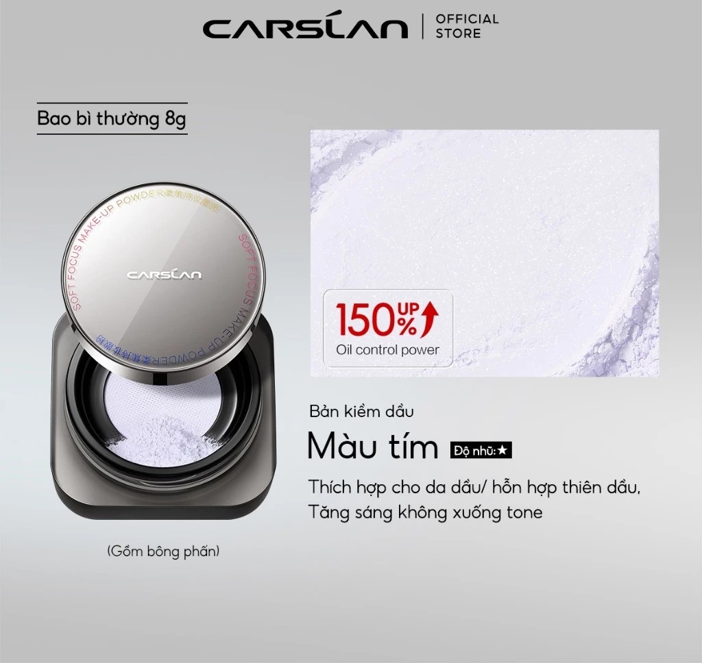 Phấn Phủ Bột Kiềm Dầu Carslan 8g