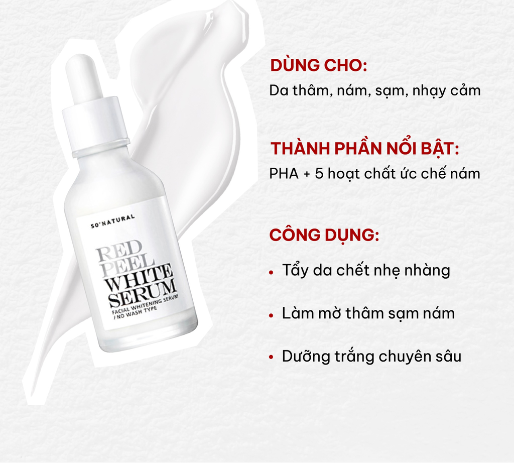Tinh Chất Dưỡng Trắng, Mờ Thâm Nám So Natural Red Peel White Serum