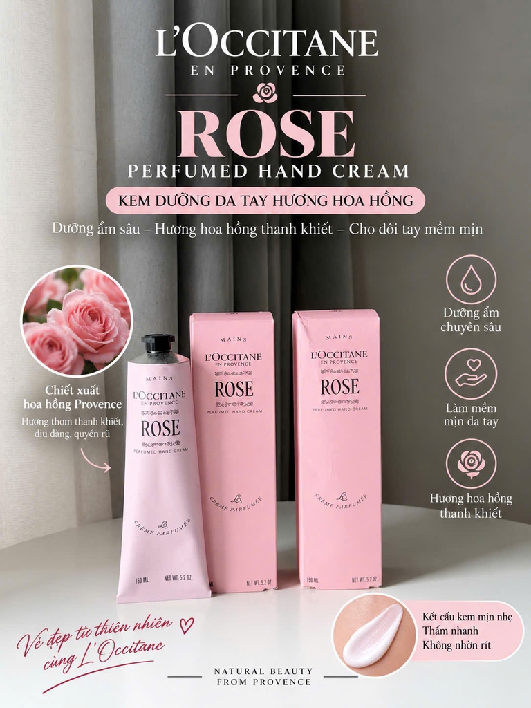 Kem Dưỡng Da Tay Hương Hoa Hồng L'Occitane Rose Perfumed Hand Cream