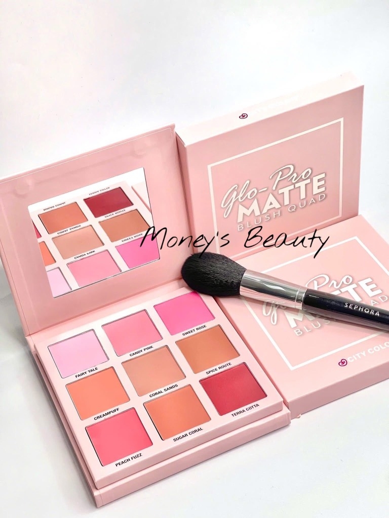 Bảng Má Hồng City Color 9 Ô Glo Pro Matte
