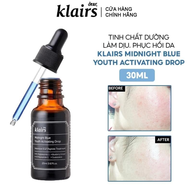 Tinh Chất Serum Làm Dịu & Phục Hồi Da Ban Đêm Klairs Klairs Midnight Blue Youth Activating Drop