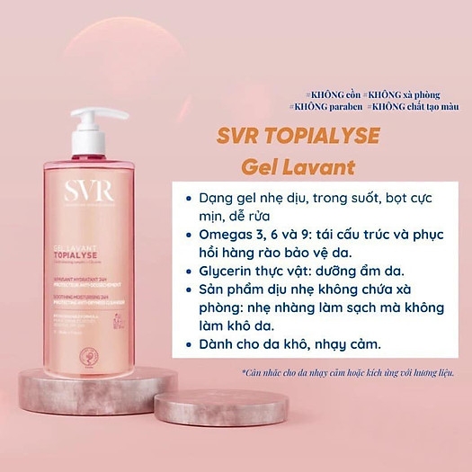 Sữa Rửa Mặt Không Xà Phòng Cho Da Khô, Nhạy Cảm SVR Topialyse Gel
