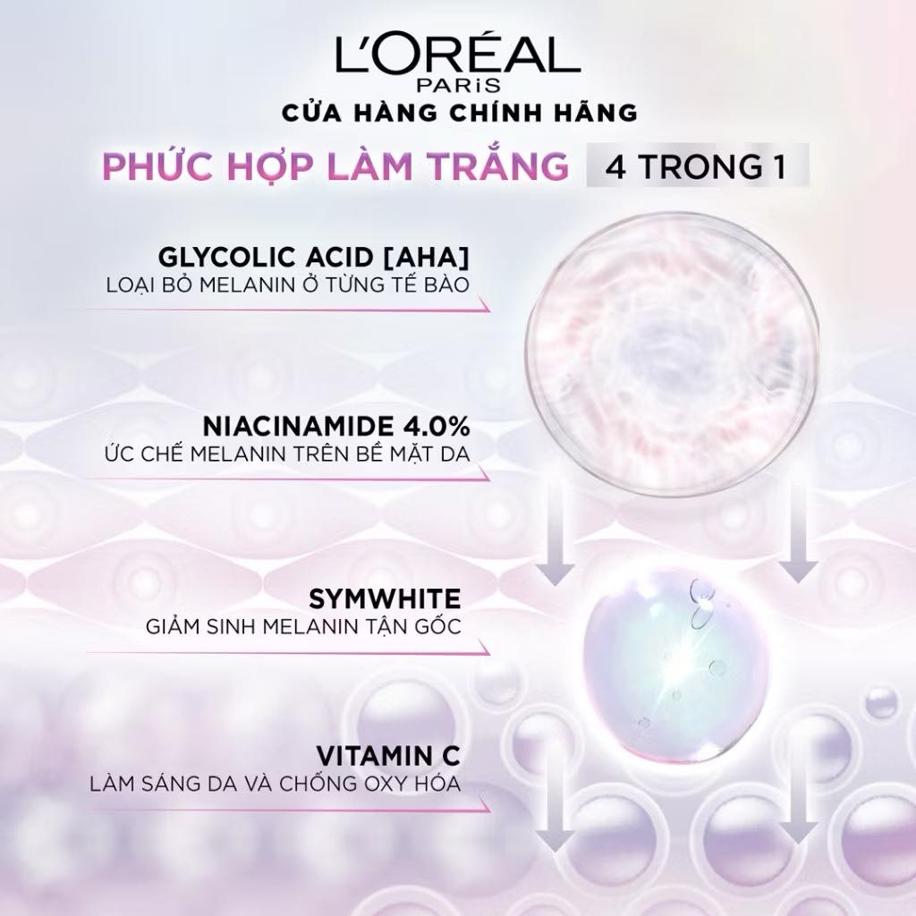 Kem Dưỡng Ban Đêm Dưỡng Sáng Mờ Thâm Nám L'Oreal Paris Glycolic (AHA) Bright
