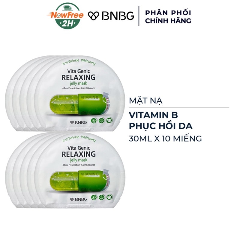 Mặt Nạ Miếng BNBG Dưỡng Ẩm, Hỗ Trợ Dưỡng Trắng, Cải Thiện Làn Da Hàn Quốc (Vitamin A, B, B3, E)