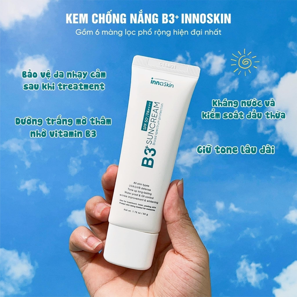 Kem Chống Nắng Phổ Rộng Innoskin B3+ Suncream SPF50+ PA++++