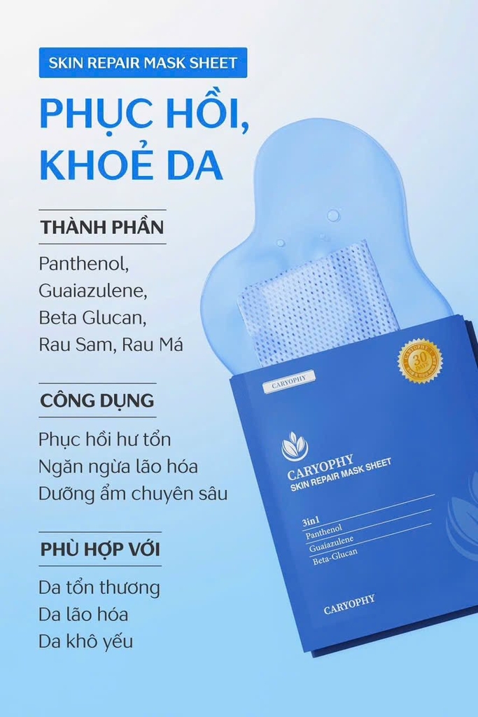 Mặt Nạ Phục Hồi Da Caryophy Skin Repair Mask Sheet 25g