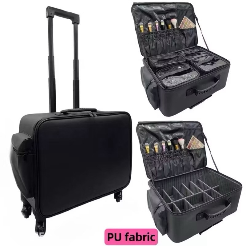Cốp Kéo Trang Điểm Da Pu Kháng Nước Kèm 4 Túi