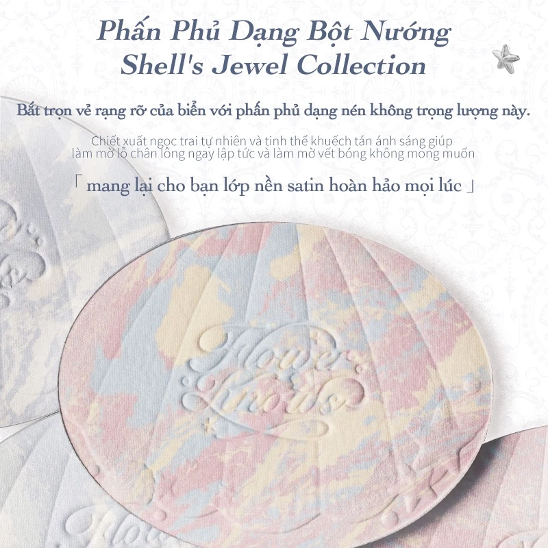Phấn Phủ Nén  Vỏ Sò Flower Knows Shell 's Jewel