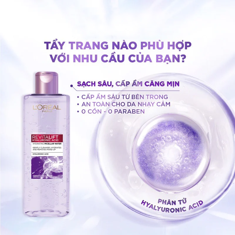 Nước Tẩy Trang Cho Mọi Loại Da 3-in-1 LOreal Paris Micellar Water 400ml