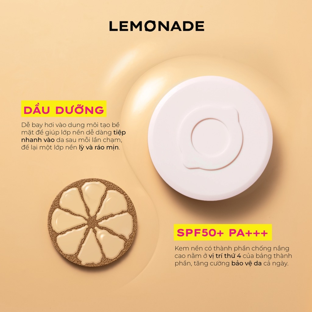 Phấn Nước Siêu Kiềm Dầu Lemonade Super Matte Cushion 2% Niacinamide SPF50+ PA+++