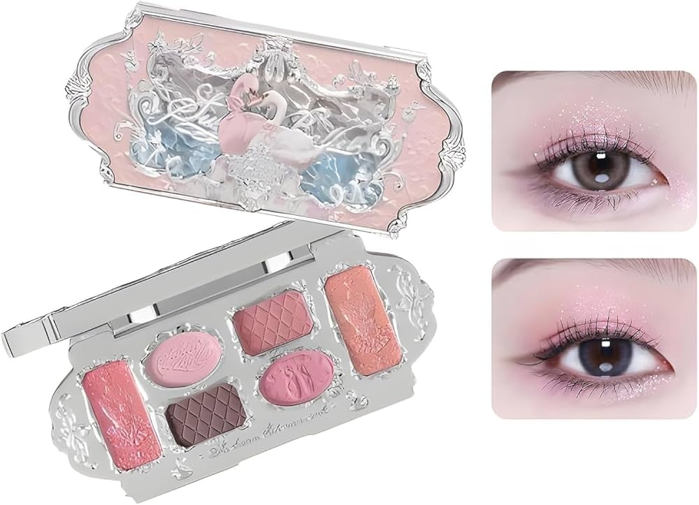 Bảng Phấn Mắt Sáu Màu Hình Thiên Nga Flower knows  Swan Ballet Six-Color Makeup Palette