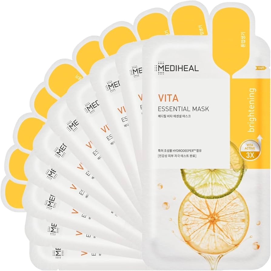 Mặt Nạ Dưỡng Trắng Da Mờ Thâm Mediheal Vita Essential Mask 24ml- Brightening (Vàng)