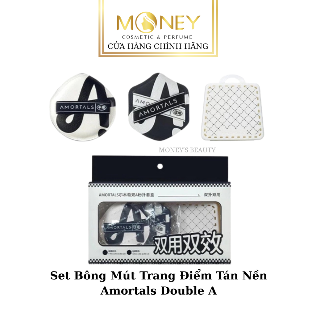 Set Bông Mút Trang Điểm Tán Nền  Amortals Double A