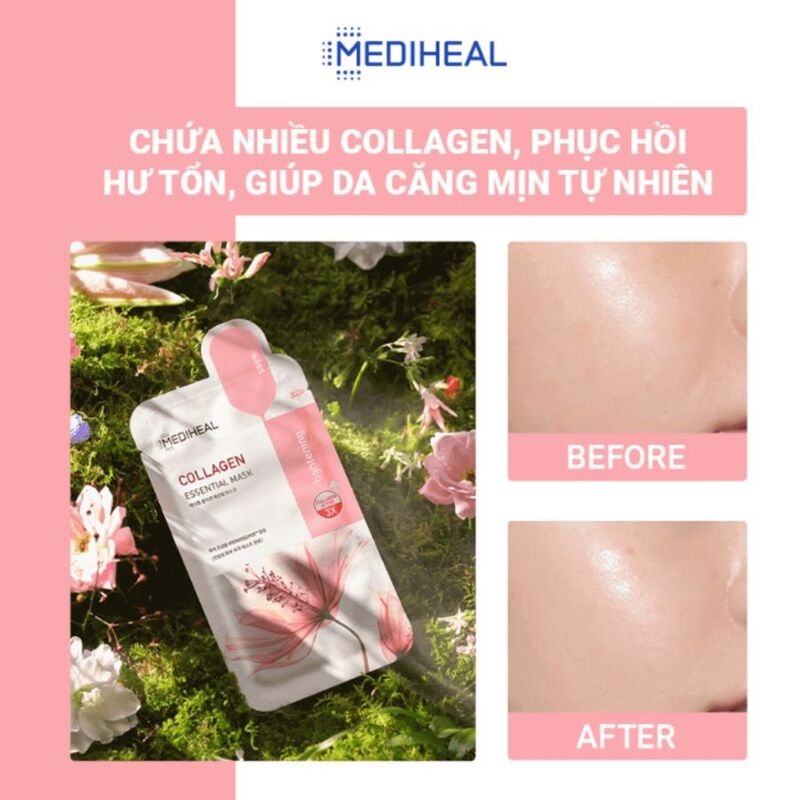 Mặt Nạ Ngăn Ngừa Lão Hóa Da Mediheal Collagen Essential Mask 24ml (Hồng)