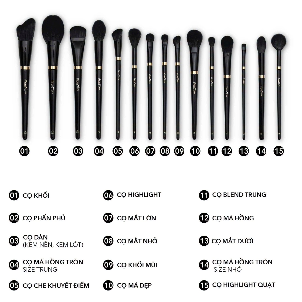 Bộ Trang Điểm Chuyên Nghiệp MUA.s Aura 29 Cây Kèm Túi Chất Lông Mền Mịn