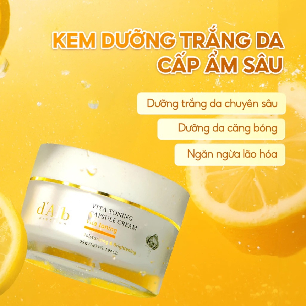 Kem Dưỡng Cấp Ẩm Dưỡng Sáng Da D'alba Vita Toning Capsule Cream 55G