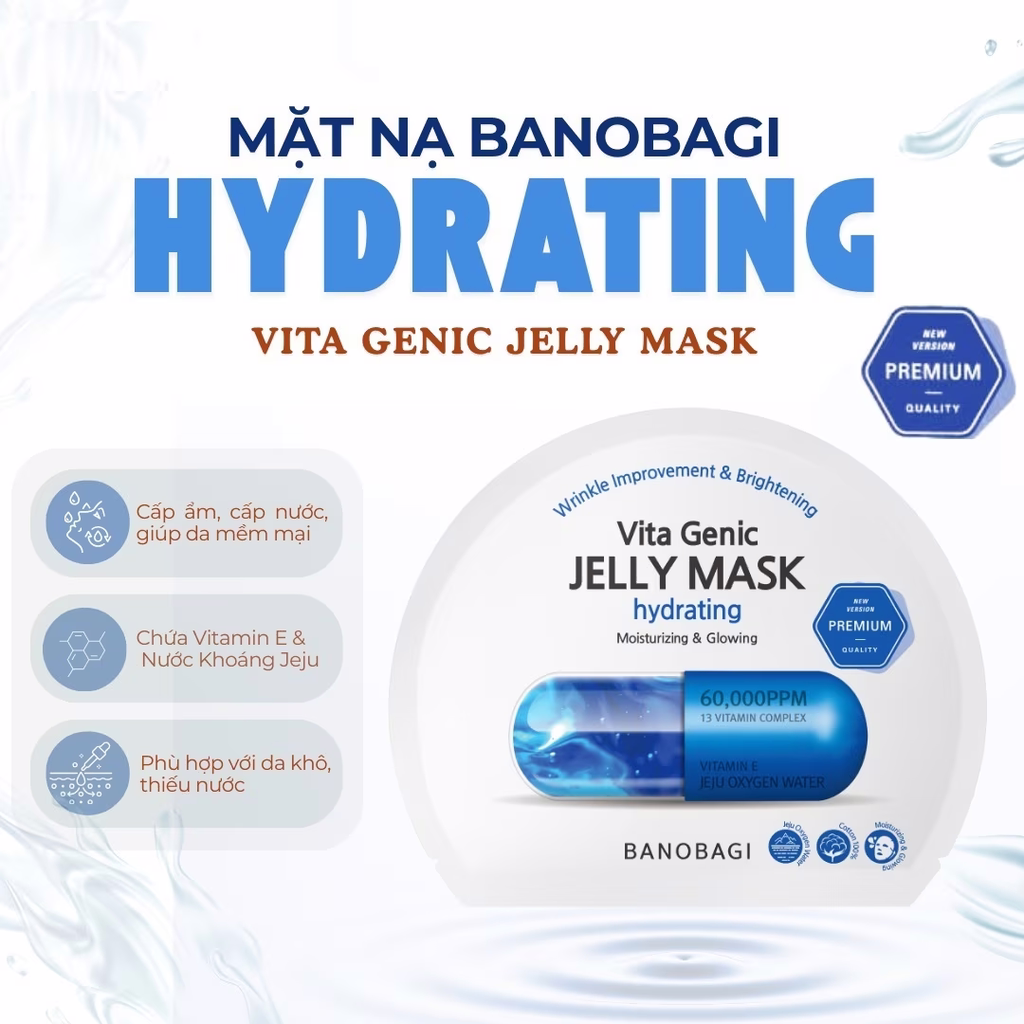 Mặt Nạ Cấp Ẩm  Banobagi Vita Genic Jelly Mask Hydrating 30g (Xanh dương)