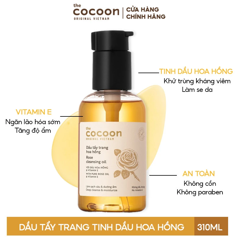Dầu Tẩy Trang Cocoon Chiết Xuất Hoa Hồng Rose Cleansing Oil