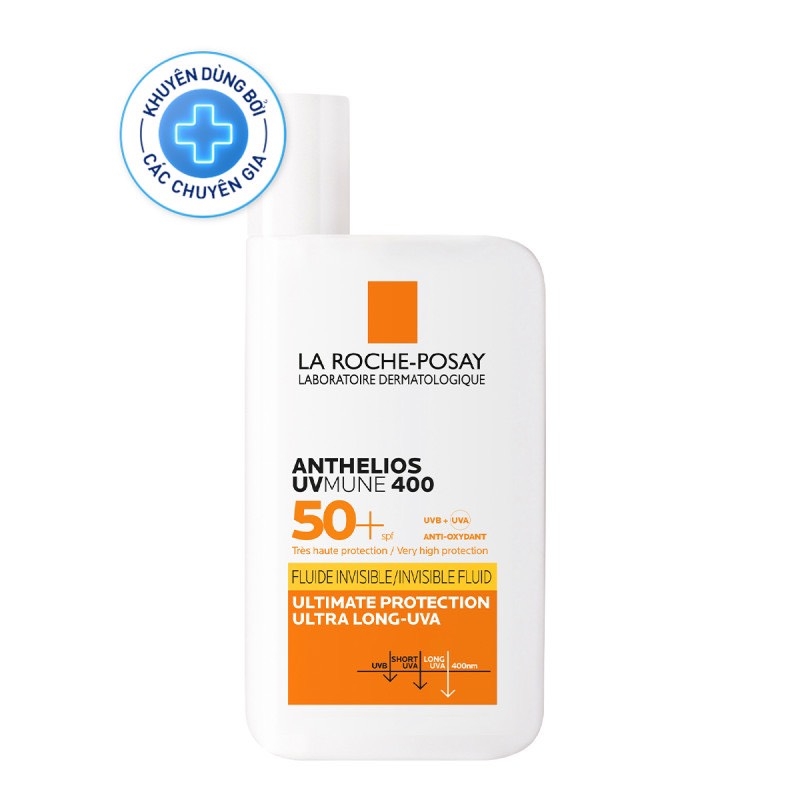 Kem Chống Nắng Dạng Sữa Không Nhờn Rít La Roche-Posay Anthelios Invisible Fluid SPF50+
