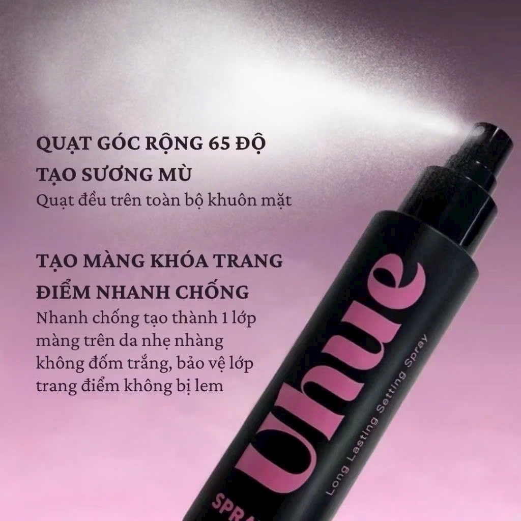 Xịt Khoá Nền Lâu Trôi Lành Tính  UHUE Light Silky Setting Spray Xịt Khoá Makeup