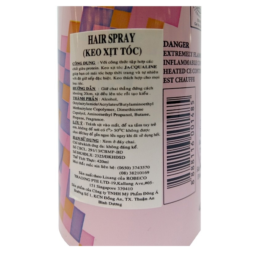 Keo Xịt Tóc Hair Spray Extra Control Jacqualine