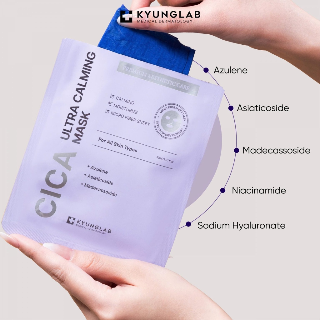 Mặt Nạ KyungLab Cica Ultra Claming Mask – Hỗ Trợ Phục Hồi, Làm Dịu, Cấp Ẩm (Tím)