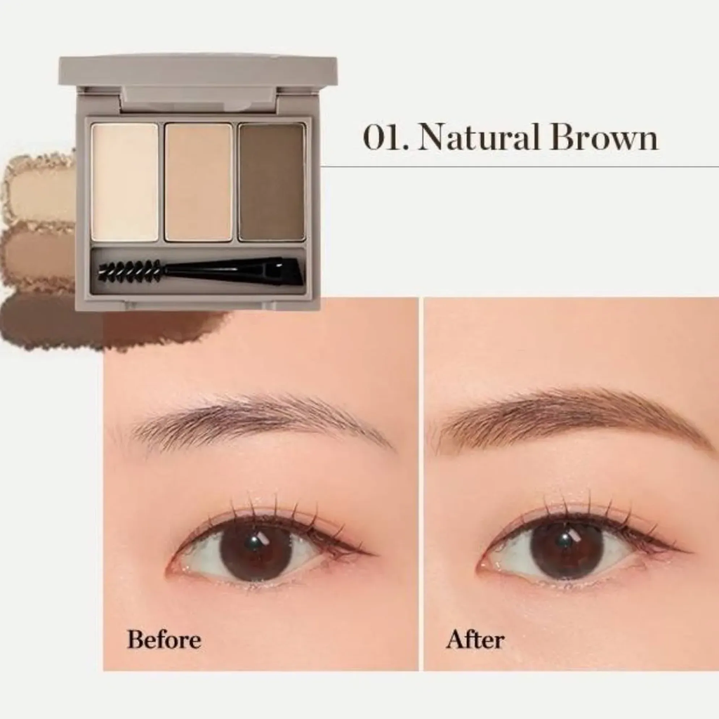 Bột  Phấn Kẻ Chân Mày 3 ô nk Brow Powder Kit fmgt The Face Shop