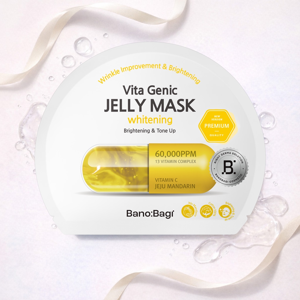 Mặt Nạ Banobagi Premium Vita Genic Jelly Mask Whitening Giúp Mờ Thâm, Trắng Sáng Da 30g (Vàng)
