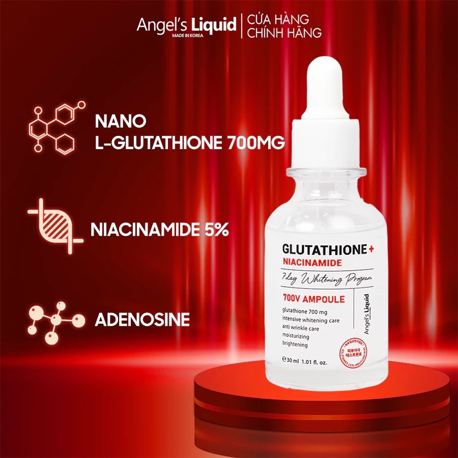 Serum Angel's Liquid Huyết Thanh Hỗ Trợ Dưỡng Trắng Da, Làm Mờ Thâm Nám Angel's Liquid Glutathione 700 V-Ampoule