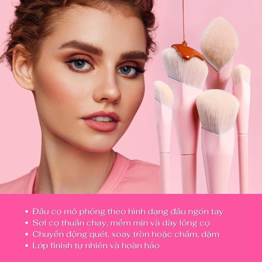 Bộ Cọ Trang Điểm Cá Nhân  Jessup Crystal Pink Premium