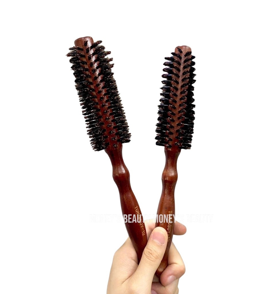 Lược Tròn  Tay Cầm Bằng Gỗ Dùng Tạo Kiểu Tóc Xoăn Mới