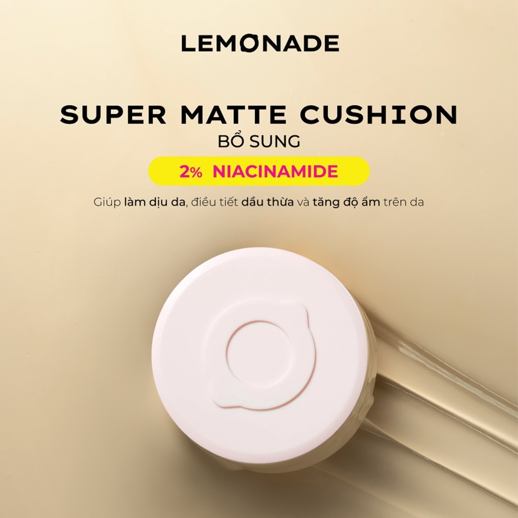 Phấn Nước Siêu Kiềm Dầu Lemonade Super Matte Cushion 2% Niacinamide SPF50+ PA+++